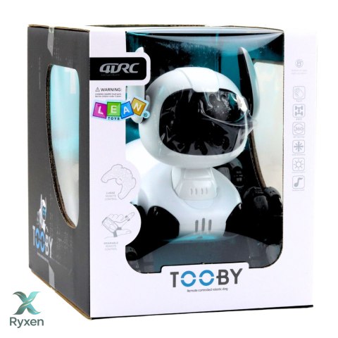 Robot Pies TOOBY Zdalnie Sterowany RC 360° Światła Dźwięki Biało-Czarny LEAN TOYS