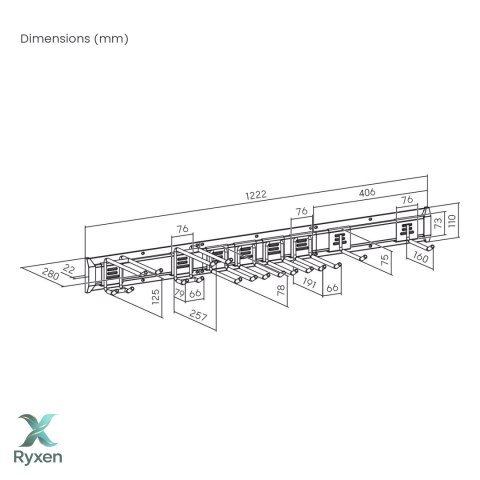 Ścienny organizer na narzędzia Maclean, stalowy, max. obciążenie 228kg, szerokość 1222mm, MC-179 Maclean