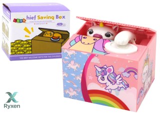 Skarbonka Jednorożec Nauka Oszczędzania Unicorn Różowy Melodia LEAN TOYS