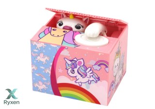 Skarbonka Jednorożec Nauka Oszczędzania Unicorn Różowy Melodia LEAN TOYS