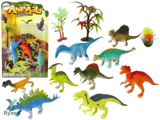 Zestaw Figurek Dinozaurów 9 sztuk Kolorowe LEAN TOYS