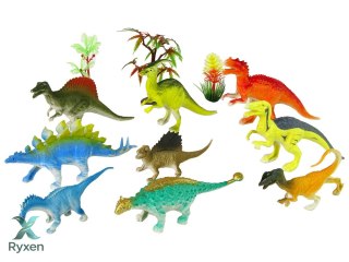 Zestaw Figurek Dinozaurów 9 sztuk Kolorowe LEAN TOYS