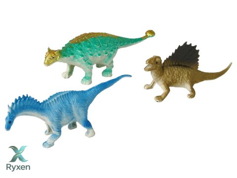 Zestaw Figurek Dinozaurów 9 sztuk Kolorowe LEAN TOYS