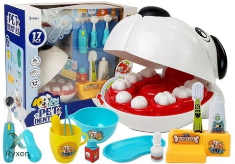 Zestaw Małego Lekarza Dentysty Pies Szczoteczka Wyciskana Pasta do Zębów Dentysta LEAN TOYS