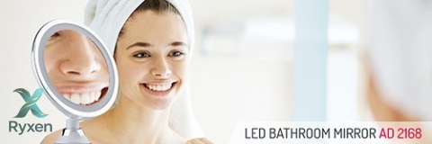AD 2168 Lusterko led łazienkowe, 5x powiększenie, 24 diody led, regulacja natężenia światła ADLER