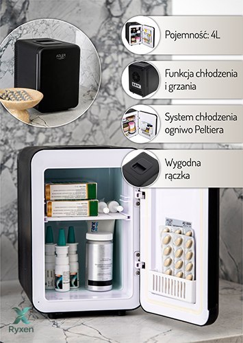 AD 8084 black Mini lodówka 4l | chłodzenie i podgrzewanie | do domu i samochodu | system peltiera ADLER