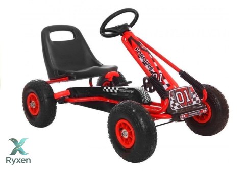 Gokart Czerwony A-15 Pompowane Koła LEAN CARS