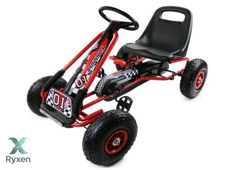 Gokart Czerwony A-15 Pompowane Koła LEAN CARS