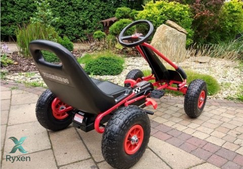 Gokart Czerwony A-15 Pompowane Koła LEAN CARS