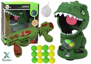 Gra Zręcznościowa Strzelanie Do Dinozaura Zielony Pistolet Kulki LEAN TOYS