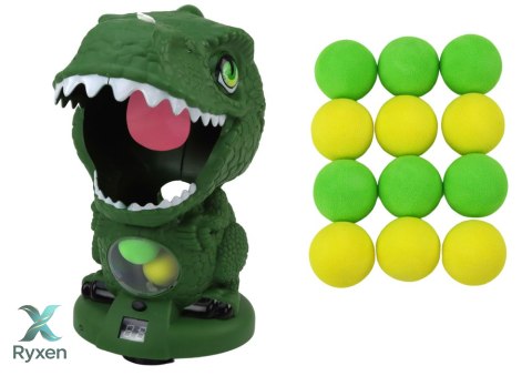 Gra Zręcznościowa Strzelanie Do Dinozaura Zielony Pistolet Kulki LEAN TOYS