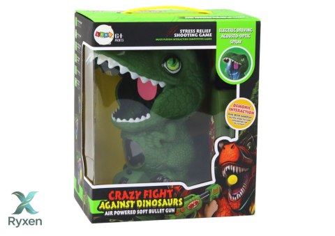 Gra Zręcznościowa Strzelanie Do Dinozaura Zielony Pistolet Kulki LEAN TOYS
