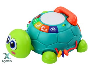 Interaktywny Żółw Edukacyjny Telefon 6w1 Światła Dźwięki Zielony LEAN TOYS