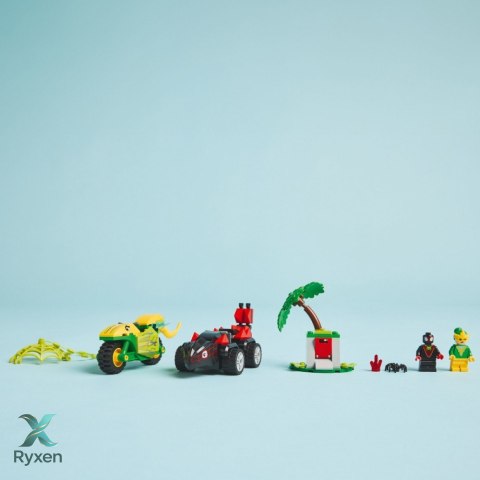Klocki spidey 11198 pościg spina za electro w dinopojeździe LEGO