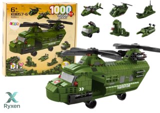 Zestaw Klocków Helikopter Wojskowy Militarny Zielony 1000 El LEAN TOYS