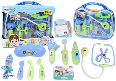 Zestaw Medyczny Małego Doktora W Walizce Światła Dźwięki Niebieski LEAN TOYS