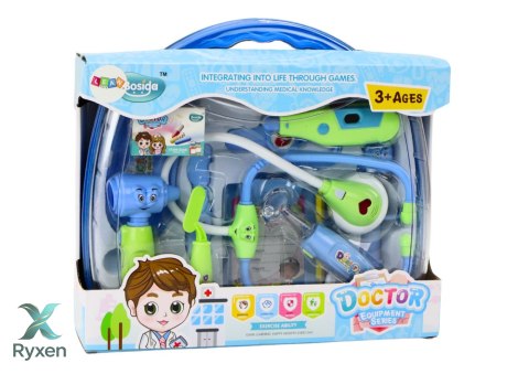 Zestaw Medyczny Małego Doktora W Walizce Światła Dźwięki Niebieski LEAN TOYS