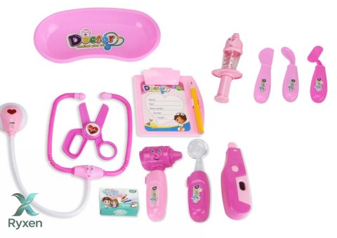 Zestaw Medyczny Małego Doktora W Walizce Światła Dźwięki Różowy LEAN TOYS