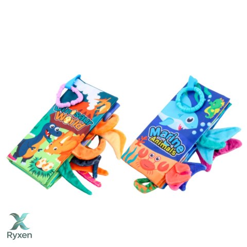 Zestaw Miękkie Kolorowe Książeczki Edukacyjne Sensoryczne Dla Malucha 4szt LEAN TOYS