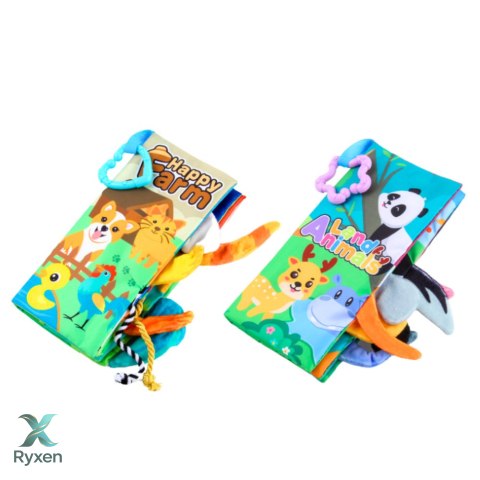 Zestaw Miękkie Kolorowe Książeczki Edukacyjne Sensoryczne Dla Malucha 4szt LEAN TOYS