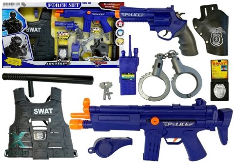 Zestaw Policyjny Karabin Odgłosy Strzelania Naciąg LEAN TOYS