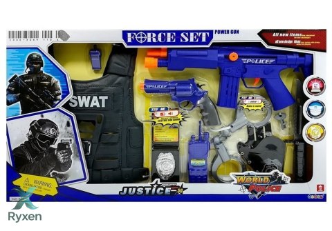 Zestaw Policyjny Karabin Odgłosy Strzelania Naciąg LEAN TOYS