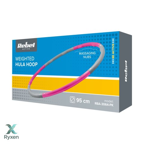 Hula Hop odchudzające koło 95cm, różowe, REBEL ACTIVE Rebel
