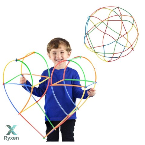 Klocki Konstrukcyjne Słomki Straws 3D 4D W Kuferku Kolorowe 1000 el. LEAN TOYS