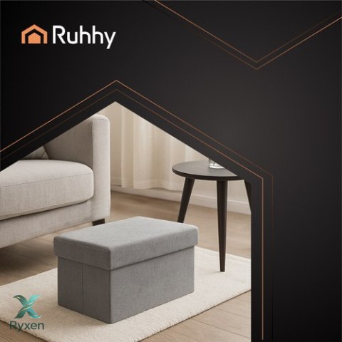 Pufa materiałowa szara 76x38x38cm Ruhhy 26131 RUHHY