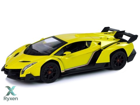 Auto Zdalnie Sterowane Lamborghini Veneno Żółte 2,4 G Pilot Kierownica Dźwięk Światła LEAN TOYS