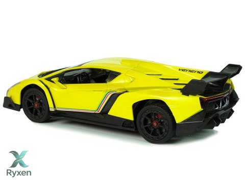 Auto Zdalnie Sterowane Lamborghini Veneno Żółte 2,4 G Pilot Kierownica Dźwięk Światła LEAN TOYS