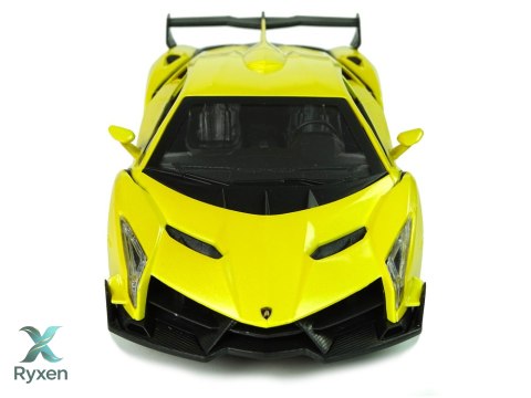 Auto Zdalnie Sterowane Lamborghini Veneno Żółte 2,4 G Pilot Kierownica Dźwięk Światła LEAN TOYS