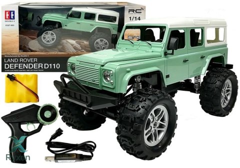 Auto Zdalnie Sterowane Land Rover Defender D110 R/C Zielony 7.5 km/h 1:14 2.4G DOUBLE E