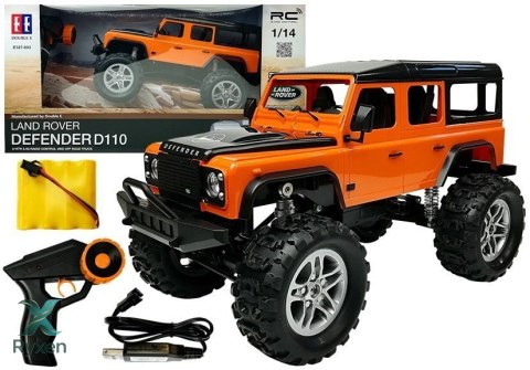 Auto Zdalnie Sterowane Land Rover Defender R/C Pomarańczowe 1:14 DOUBLE E