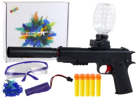 Elektryczny Pistolet Na Kulki Wodne Strzałki Okulary Czarny LEAN TOYS