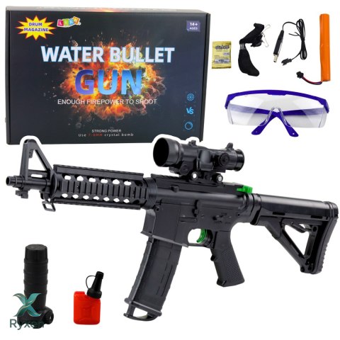 Karabin Szturmowy Na Kulki Wodne Hydrożelowe Celownik Okulary Czarny 86cm LEAN TOYS