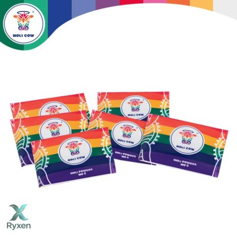 Kolorowy proszek Holi zestaw 6x100g Holi Cow 27335 HOLI COW