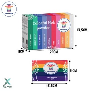 Kolorowy proszek Holi zestaw10x100g Holi Cow 27334 HOLI COW
