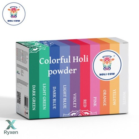 Kolorowy proszek Holi zestaw10x100g Holi Cow 27334 HOLI COW
