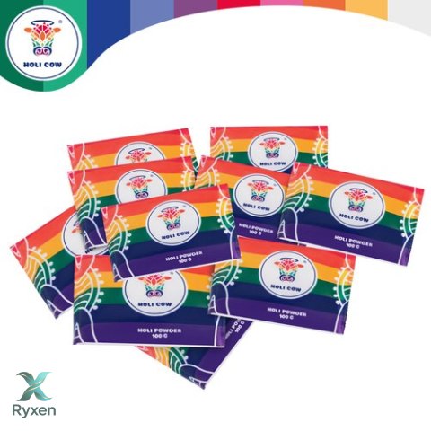 Kolorowy proszek Holi zestaw10x100g Holi Cow 27334 HOLI COW
