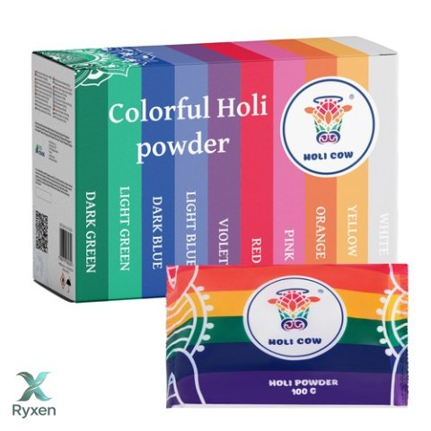 Kolorowy proszek Holi zestaw10x100g Holi Cow 27334 HOLI COW