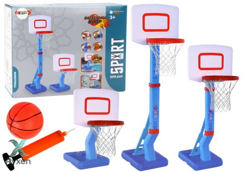 Kosz do Koszykówki Regulowany Piłka Pompka 138cm Niebieski LEAN TOYS