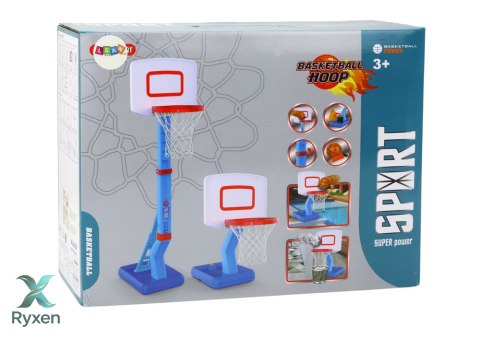 Kosz do Koszykówki Regulowany Piłka Pompka 138cm Niebieski LEAN TOYS