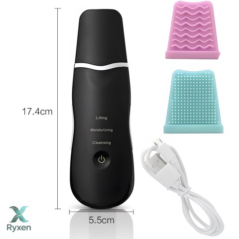 Peeling kawitacyjny 5w1 do twarzy bezprzewodowy ultradźwiękowy+2 x nakładki RTO