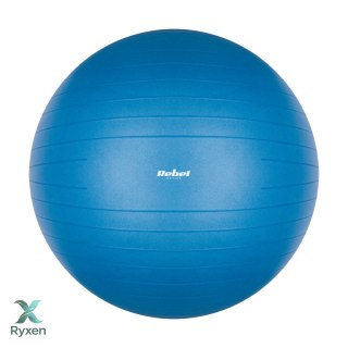 Piłka gimnastyczna rehabilitacyjna 75cm z pompką ręczną, kolor niebieski , REBEL ACTIVE Rebel