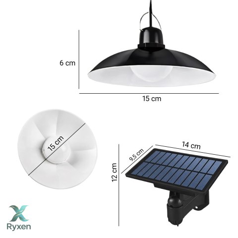 Podwójna lampa solarna żyrandol led wisząca ogrodowa zewnętrzna pilot RTO