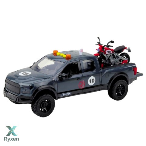 Samochód Pickup Z Motorem Światła Dźwięki Szary 1:12 LEAN TOYS