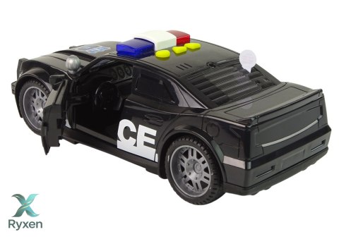 Auto Policja 1:14 Światła Dźwięki Czarne LEAN TOYS