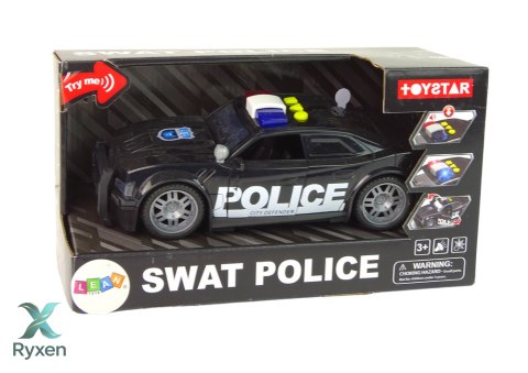 Auto Policja 1:14 Światła Dźwięki Czarne LEAN TOYS