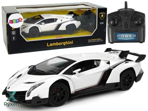 Auto Sportowe R/C 1:24 Lamborghini Veneno Białe 2.4 G Światła LEAN TOYS